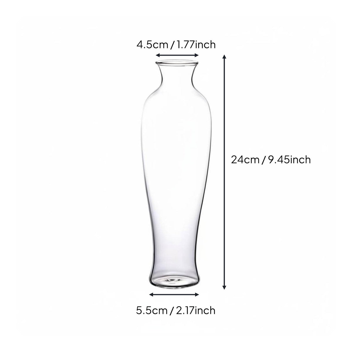 Clear Glass Vase Japanese Aesthetic House Decoration Zen Inspired for Bookshelf