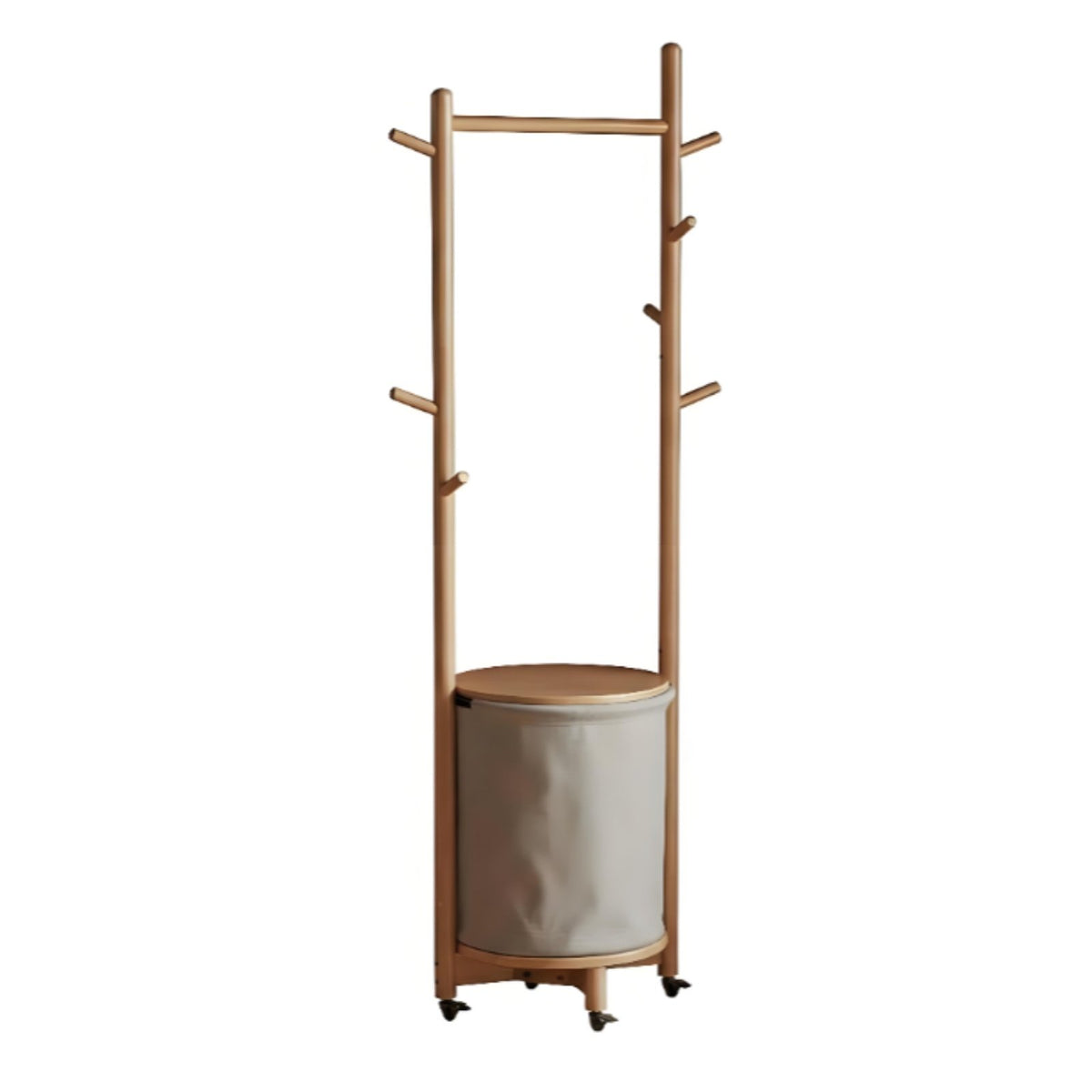 Rolling Coat Rack with Hamper Mobile Design Rolling Clothes Rack with Shelf