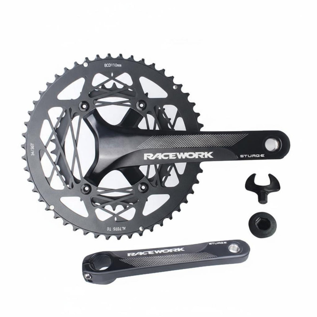 Cycling Bike Crankset Lightweight Hollow Aluminum Crankset Bike Comp Single Nt High Rigidity Frosted Finish