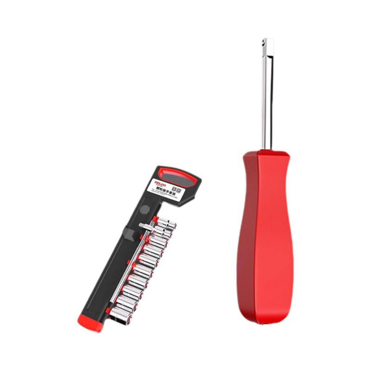 Hex ratchet wrench set with case