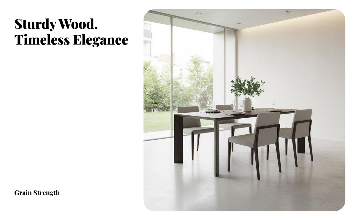 whole Wood Minimalist Wooden Dining Table Nordic aesthetic Large Rectangular Table Multi-Purpose Indoor Furniture Spacious Workspace for Office Workers, Professionals, Homeowners, Conference Room, Kitchen