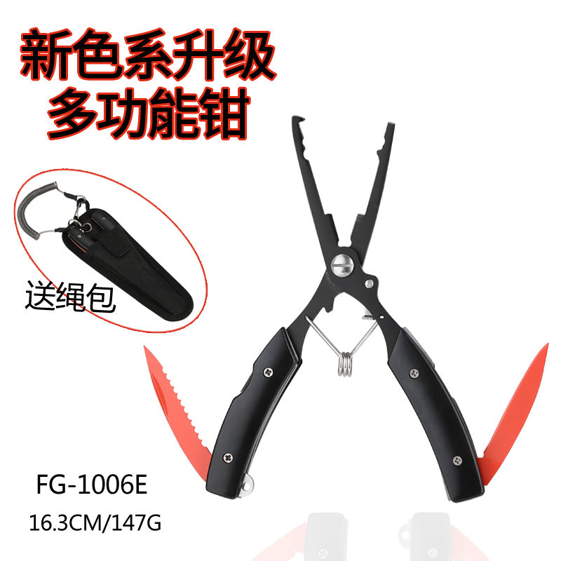 Upgraded FG-1006E Stainless Steel Fishing Pliers, Multifunctional Lure Pliers, Fishing Tool for Outdoor Angling