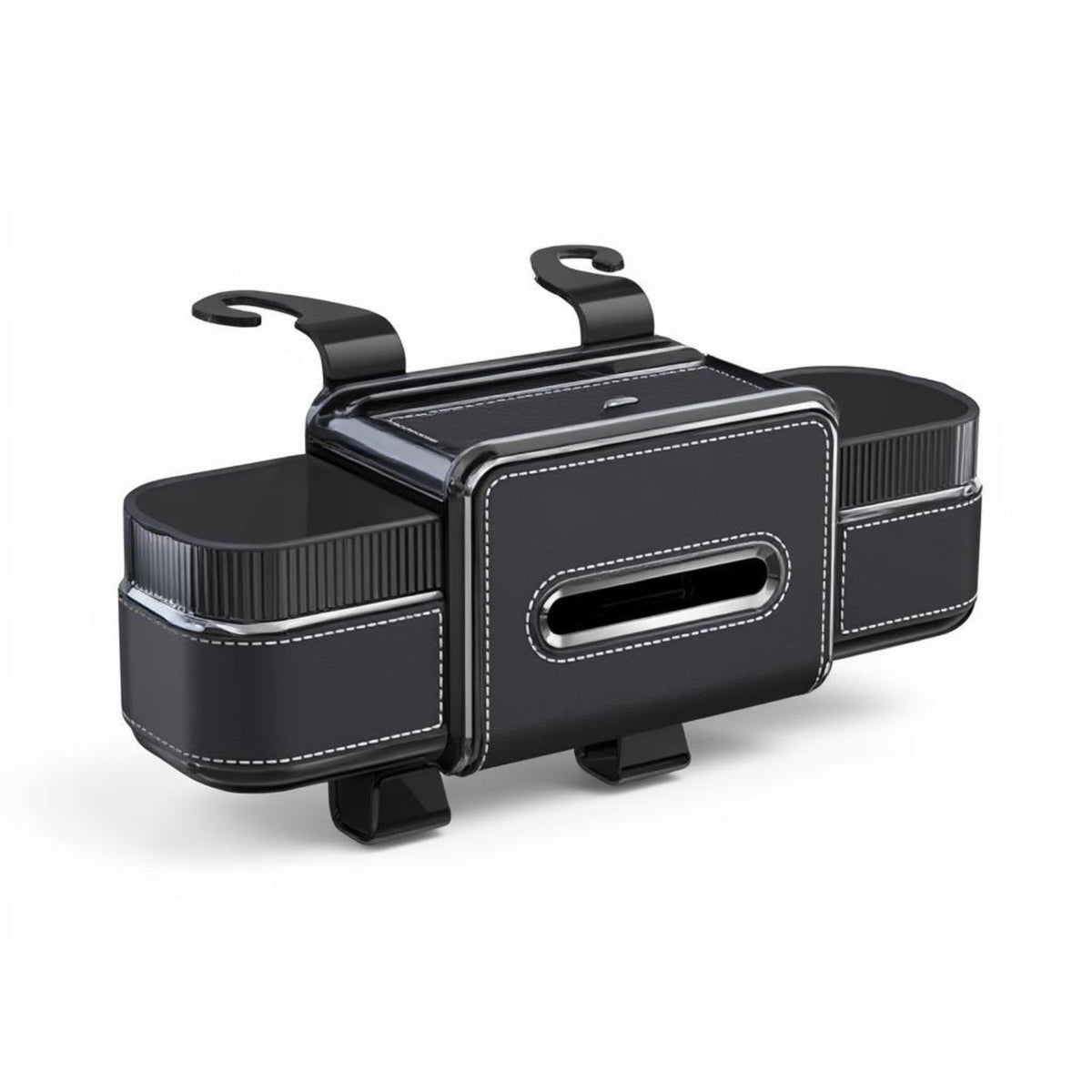 Rear seat organizer with cup holder