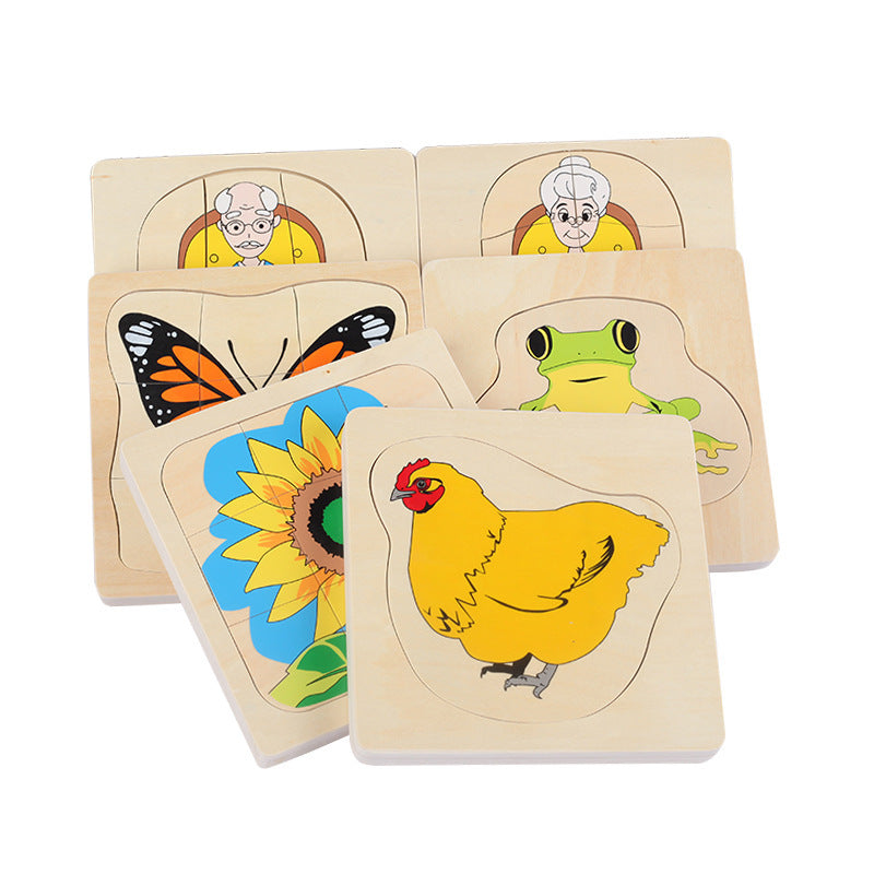 Montessori Human & Animal Life Cycle Layered Puzzles for Kids
