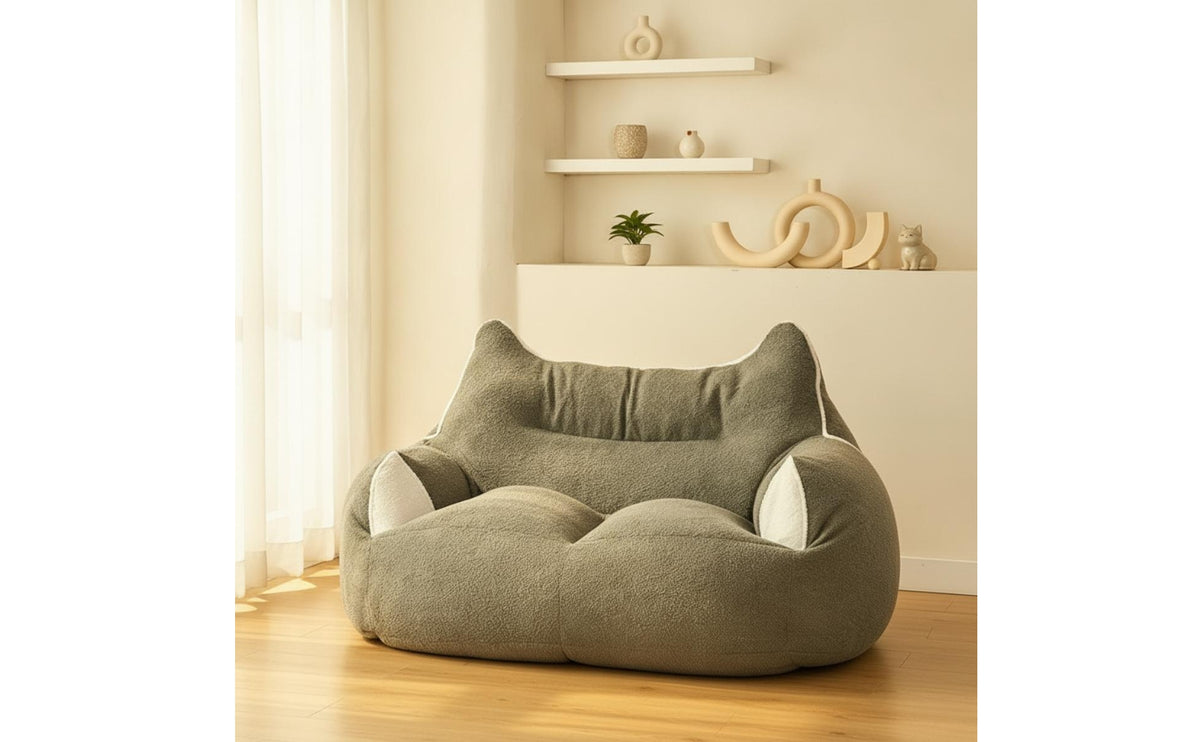 Soft Leisure Chair Padded Bean Bag Sofa Low-to-the-Ground Floor Lounger Cushioned for Gamers, Bedroom, Living Room, Play Area, Balcony