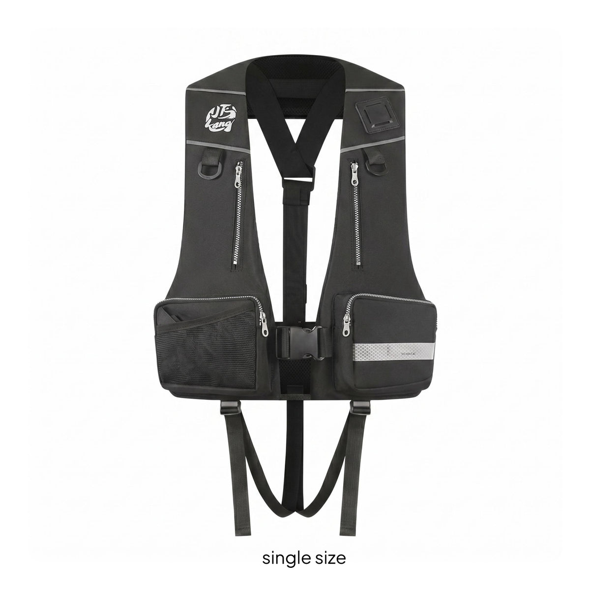 Fishing Life Vest Multi-Pocket Design Water Safety Gear Front Buckle for Adults