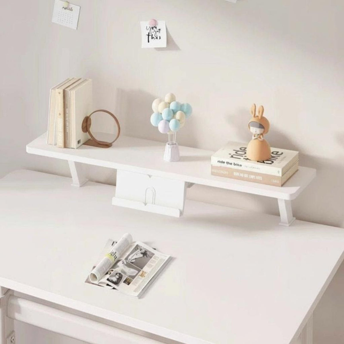 Extendable Bookstand Organizer Space-Saving 2-Tier Desktop Shelf Adjustable Design Multi-Purpose for Home Workers, Workstation