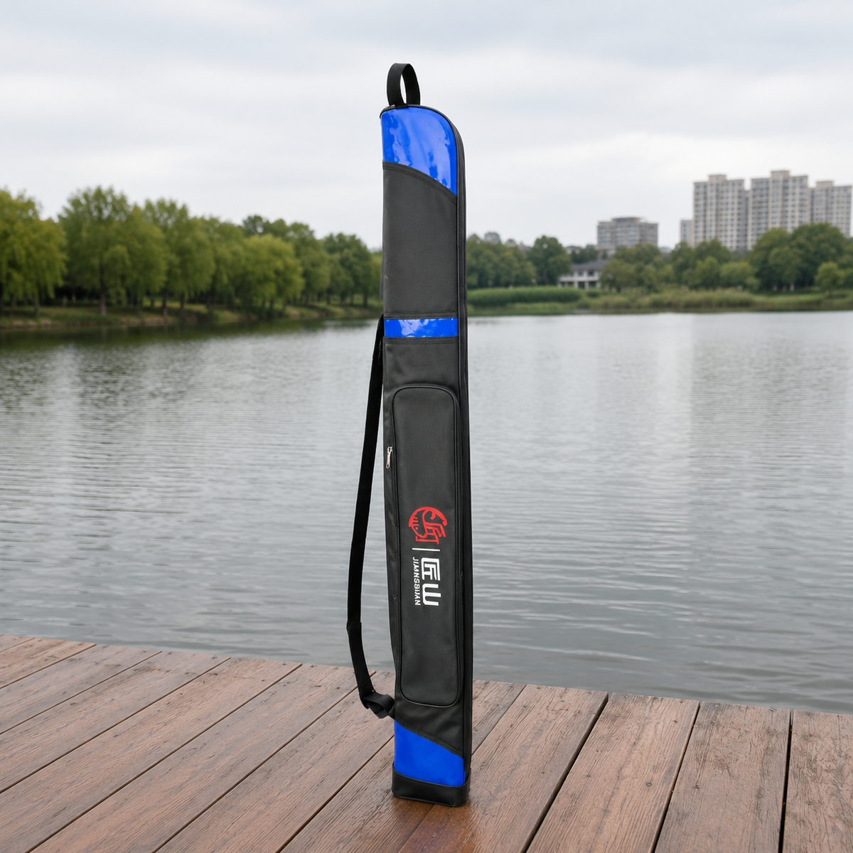Canvas Rod Case Fishing Gear Rod Case Triangle Fishing Bag Waterproof Handheld Shoulder Strap Fishing Rod Case