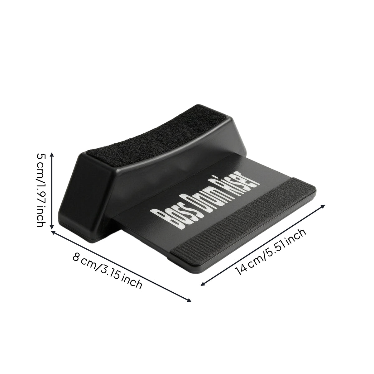 Wedge-Shaped Drum Riser with Hook-and-Loop Textured Bass Drum Riser Low-Height Hardware Protective for Drummers