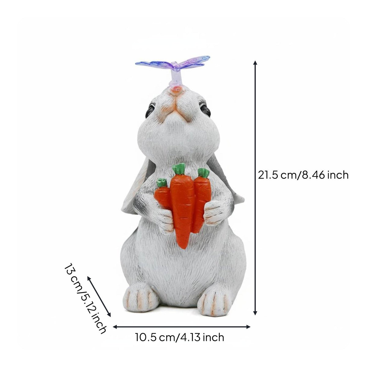 Rabbit Carrot Statue LED Light Solar Rabbit Statue Warm Radiance for Garden
