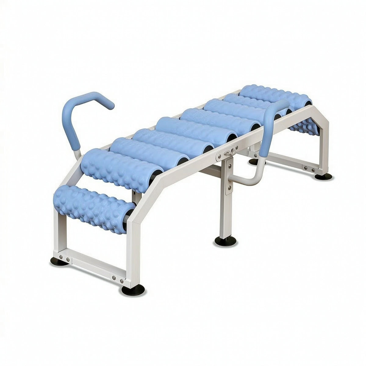 Back Stretcher with Rollers Floor-Standing Stretching Stretching Frame Cushioned Fitness Equipment for Adults, Home Gym, Living Room