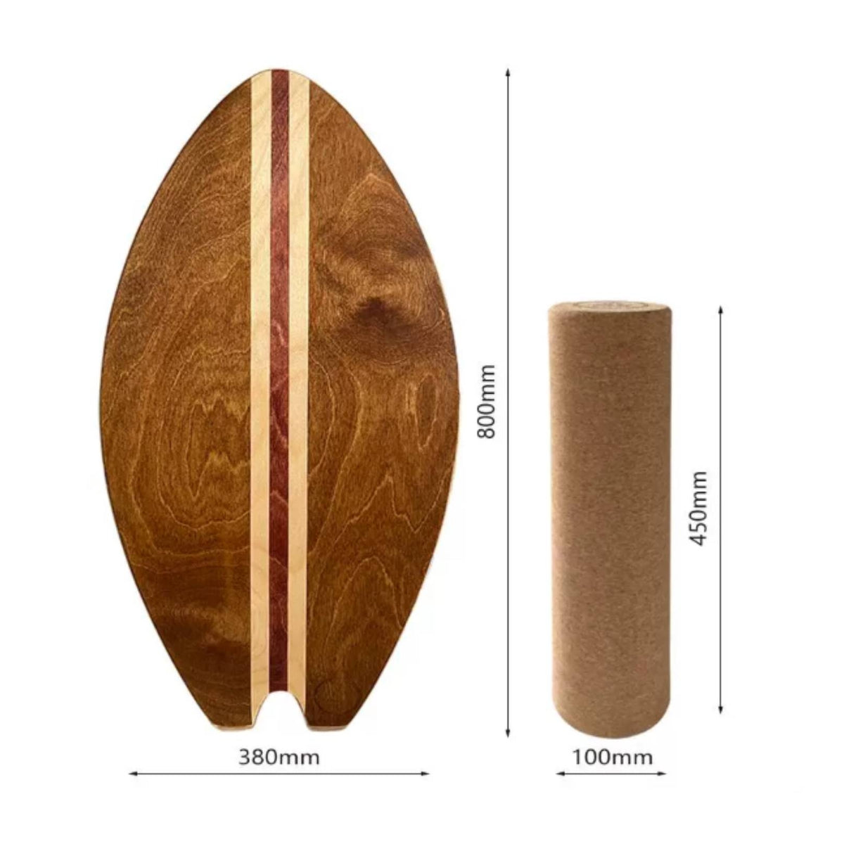 Curved Balance Board with Roller Textured Wooden Balance Board Long-Lasting Exercise Tool Lightweight for Athletes