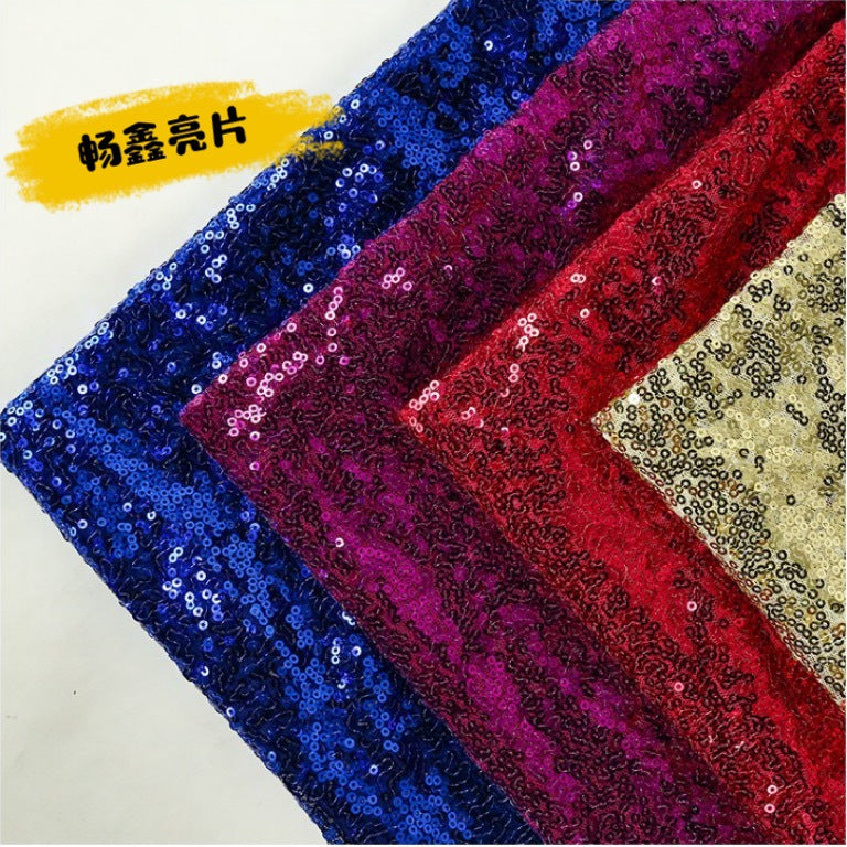 3cm Mesh Sequin Embroidered Fabric for Apparel and Tablecloths, Iridescent 3D Embroidery Material