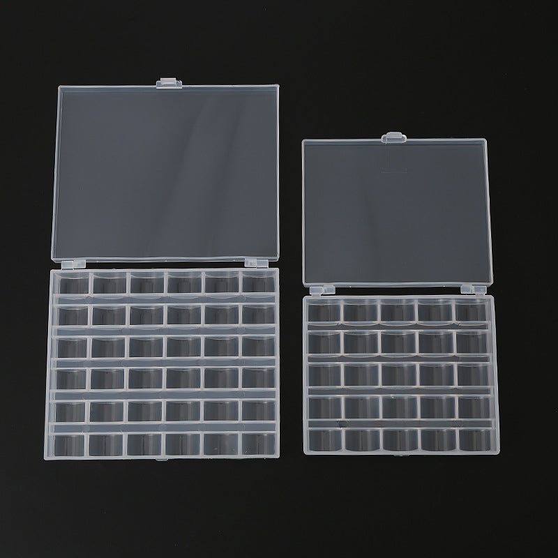 Clear Plastic Bobbin Box Organizer with Multiple Grids for Sewing Machine Bobbins, Direct from Manufacturer