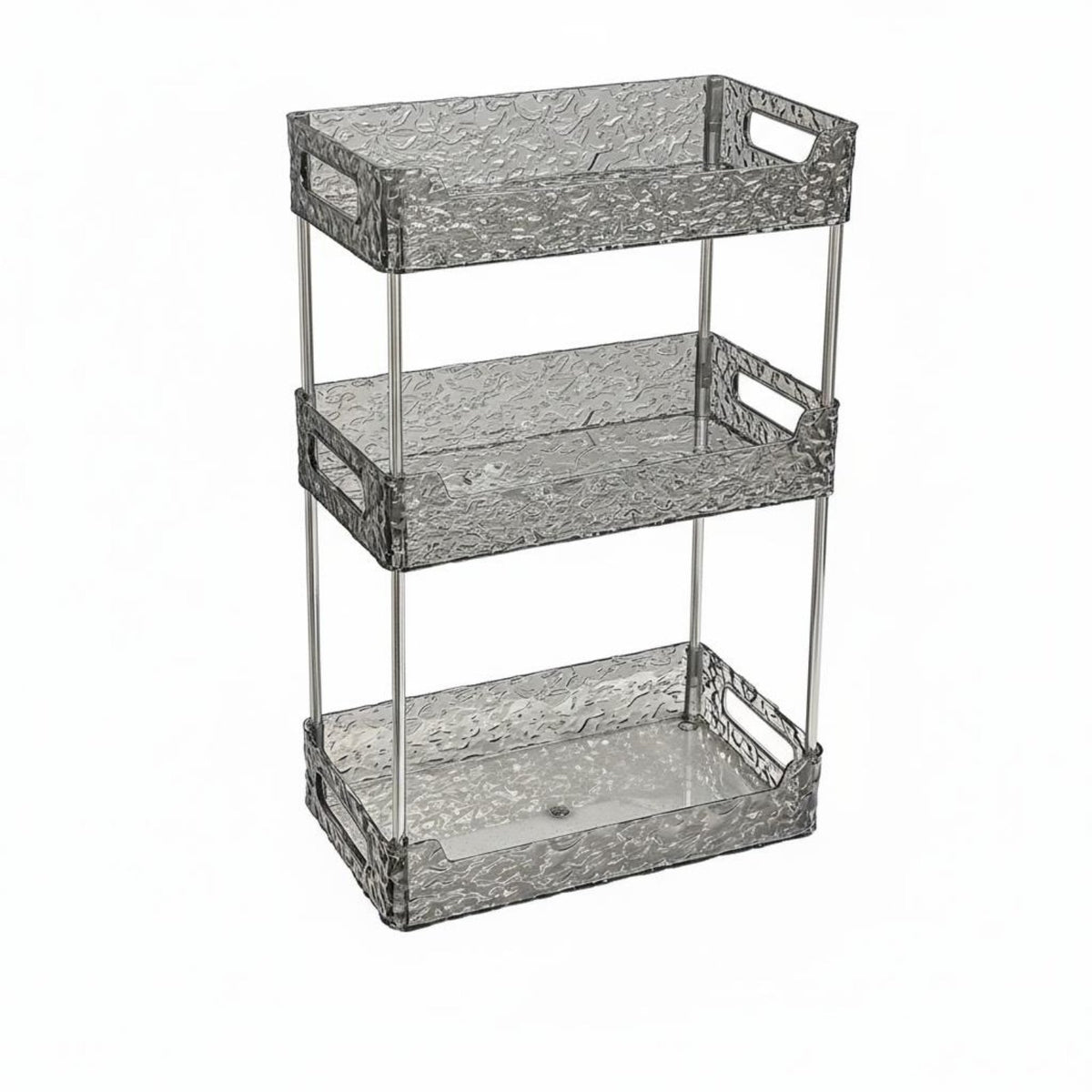Tiered Cosmetic Holder Space-Saving Countertop Organizer Clear Design for Adults