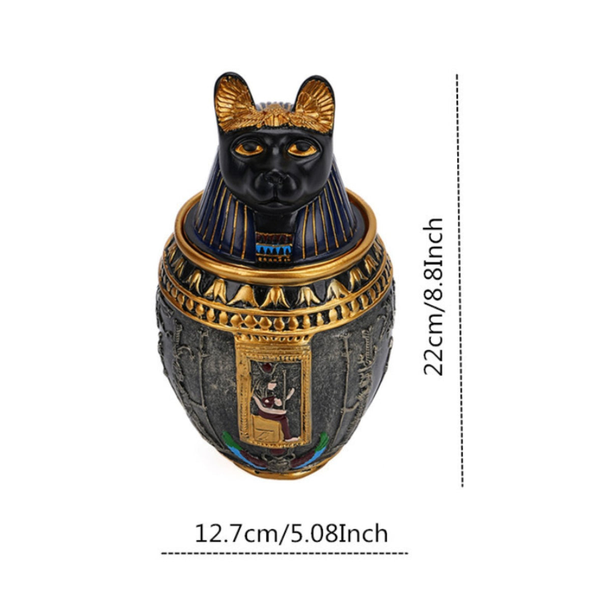 Anubis Figurine Jar Collectible Resin Anubis Sculpture Gift for Living Room