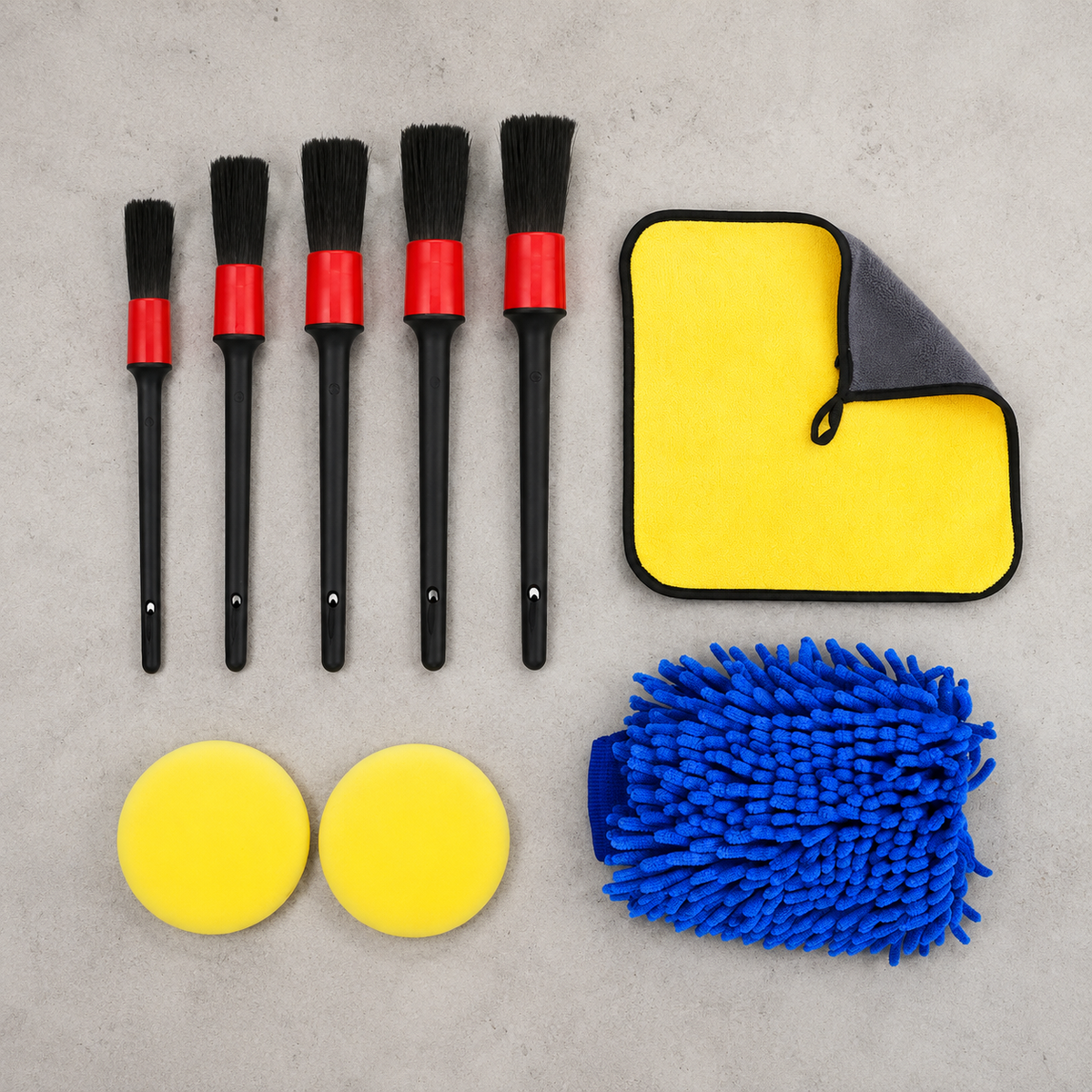 Car Detailing Kit 5 Piece Wheel Brush Microfiber Towels for Car Enthusiasts