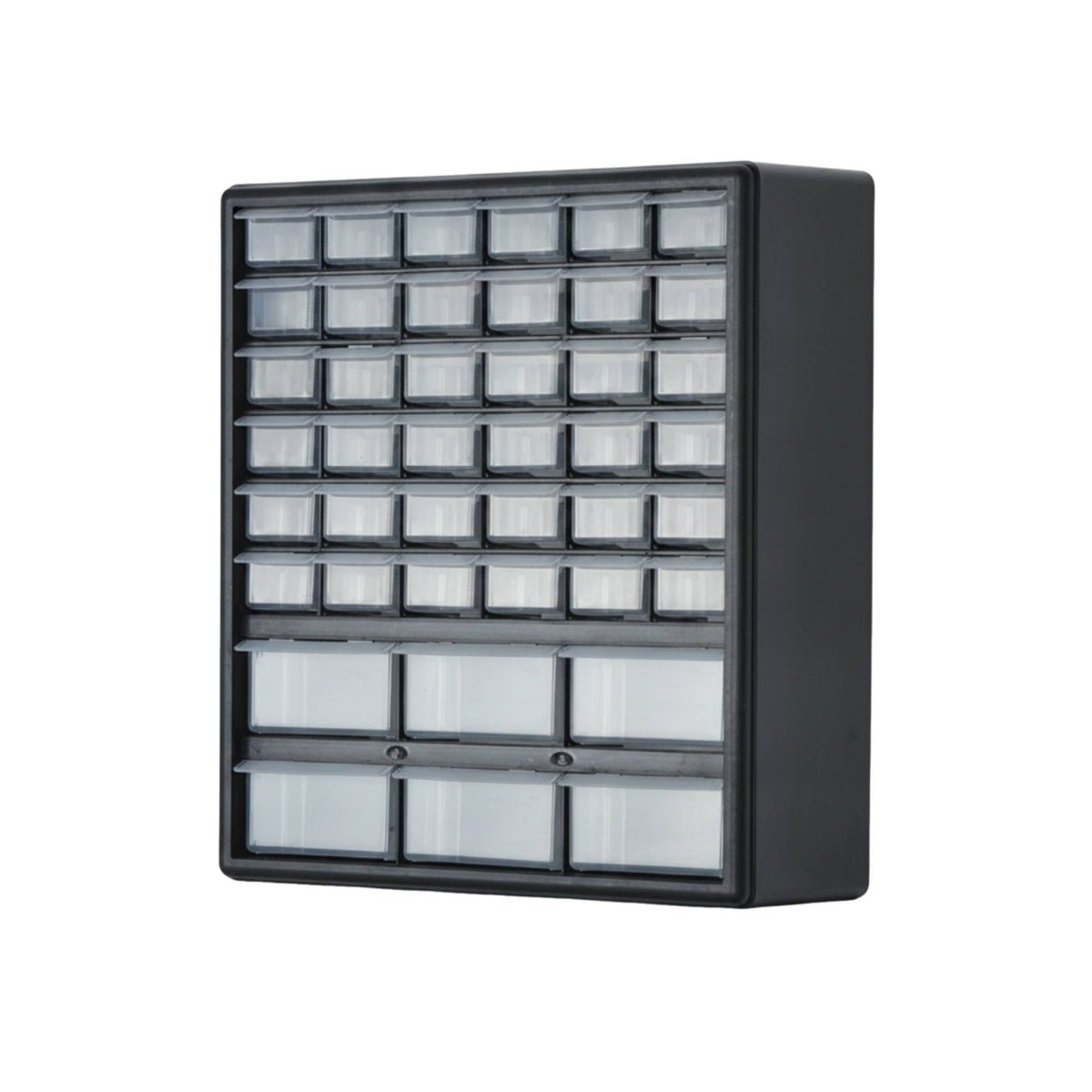 Plastic Parts Storage Cabinet Black Finish for Electronics Bench, Craft Room