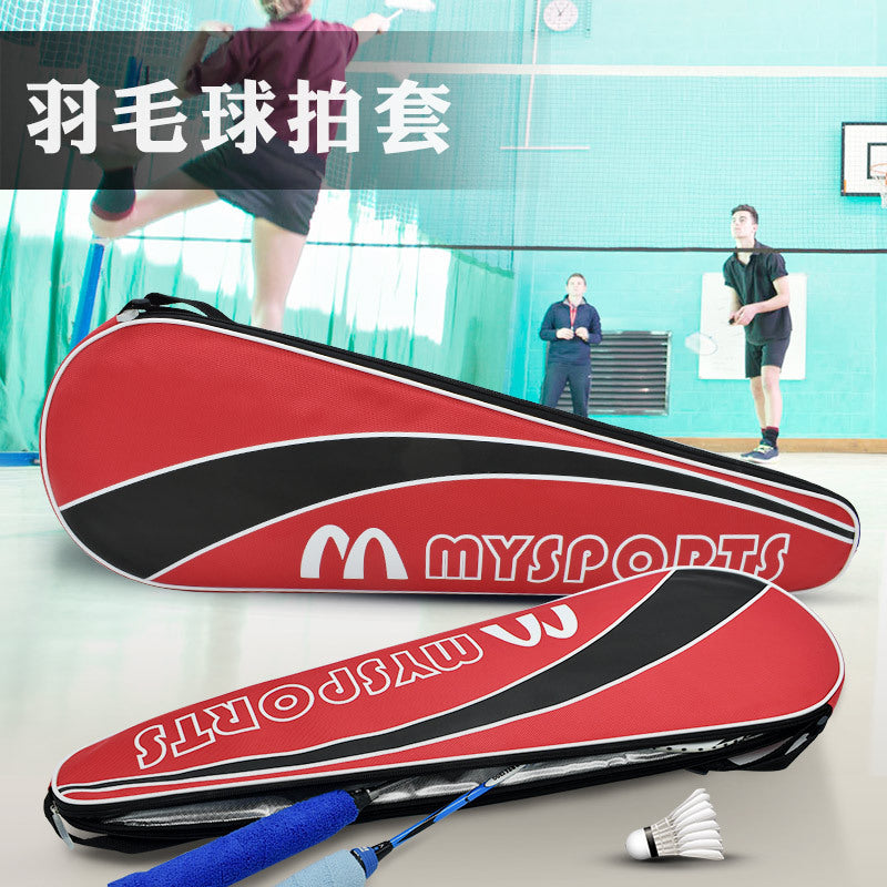 Portable Badminton Racket Bag with Ball Storage, Holds 2 Rackets