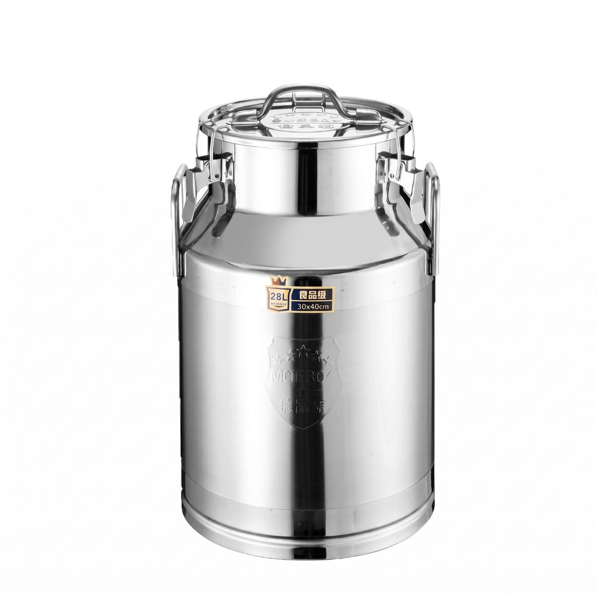 Sealed Stainless Steel Barrel Carrying Handle Stainless Steel Storage Barrel Rounded Base
