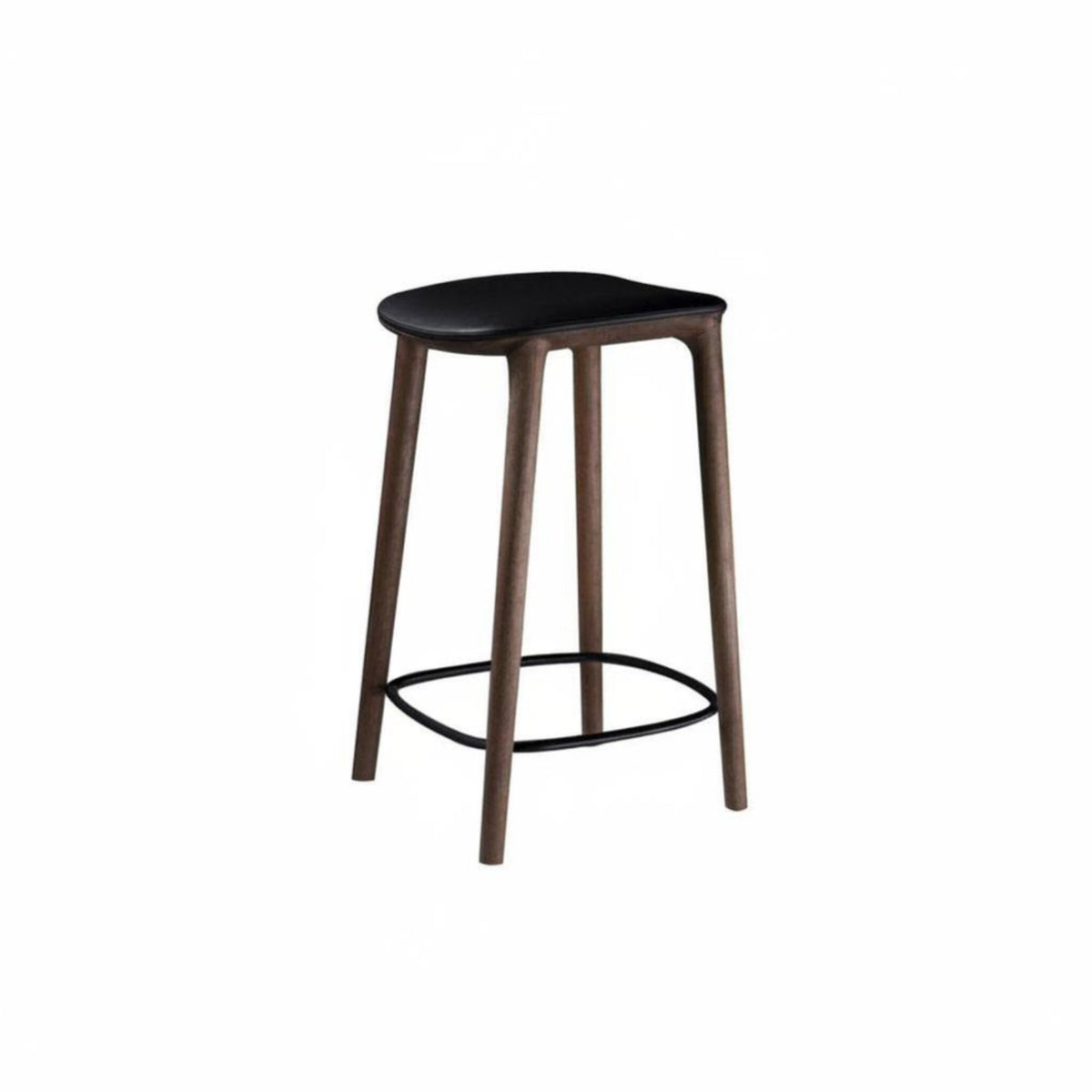 Kitchen Island Stool with Backrest Luxury Design Wooden Counter Stool with Backrest Built-in Footrest High Weight Capacity