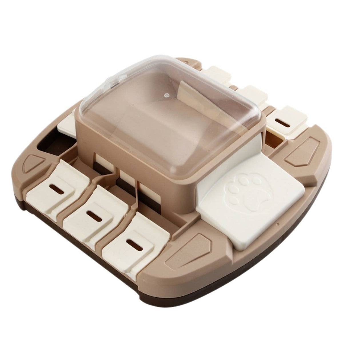 Brain-Teaser Feeder Tray Sliding Covers Pet Feeding Tray Square Shape for Dogs