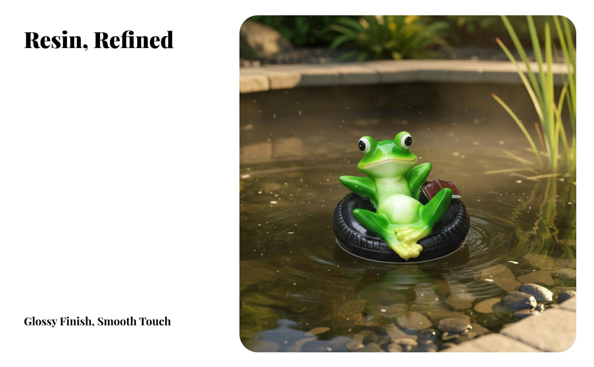 Buoyant Frog Statue Waterproof Buoyant Frog Figurine Weatherproof for Water Feature, Swimming Pool, Fish Tank