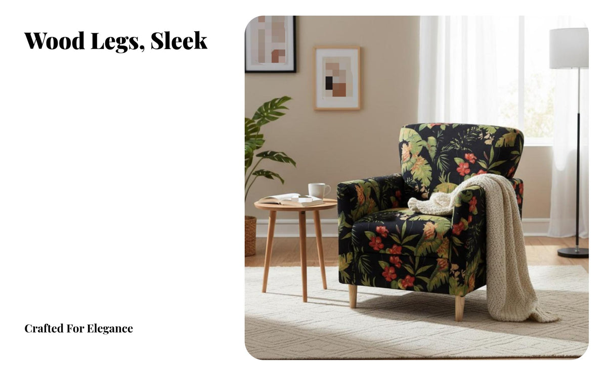 Nordic Design Upholstered highspine Chair Retro Design Upholstered highspine Armchair Comfortable Padding Single Sofa Thick paddinging for Cafe Owners, Homeowners, Readers, Living Room, Bedroom, perusing corner, Home Office