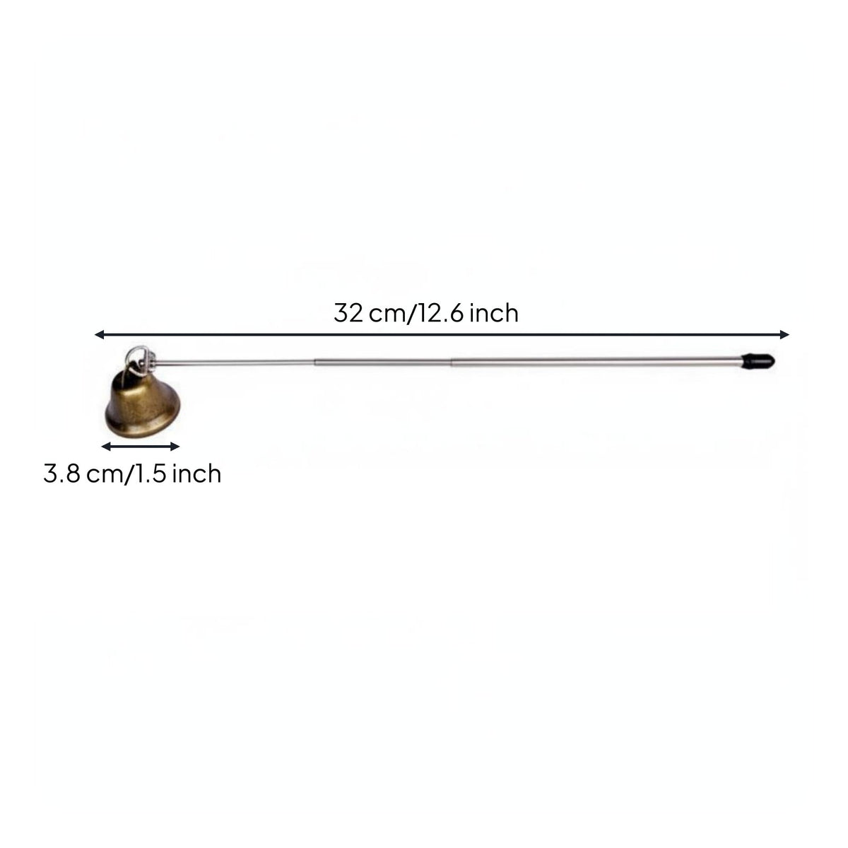 Minimal Smoke Candle Snuffer Elegant Design Swivel Head Bell Snuffer Long Handle Candle Extinguishing Tool for Temple, Church, Spa