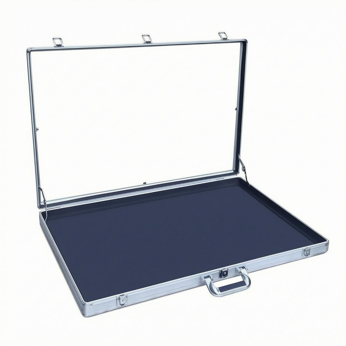 Metal Latches Portable Card Display Case Padded Lining Aluminum Acrylic Showcase Carrying Handle Hinged Display Case Transparent for Collectors, Travel