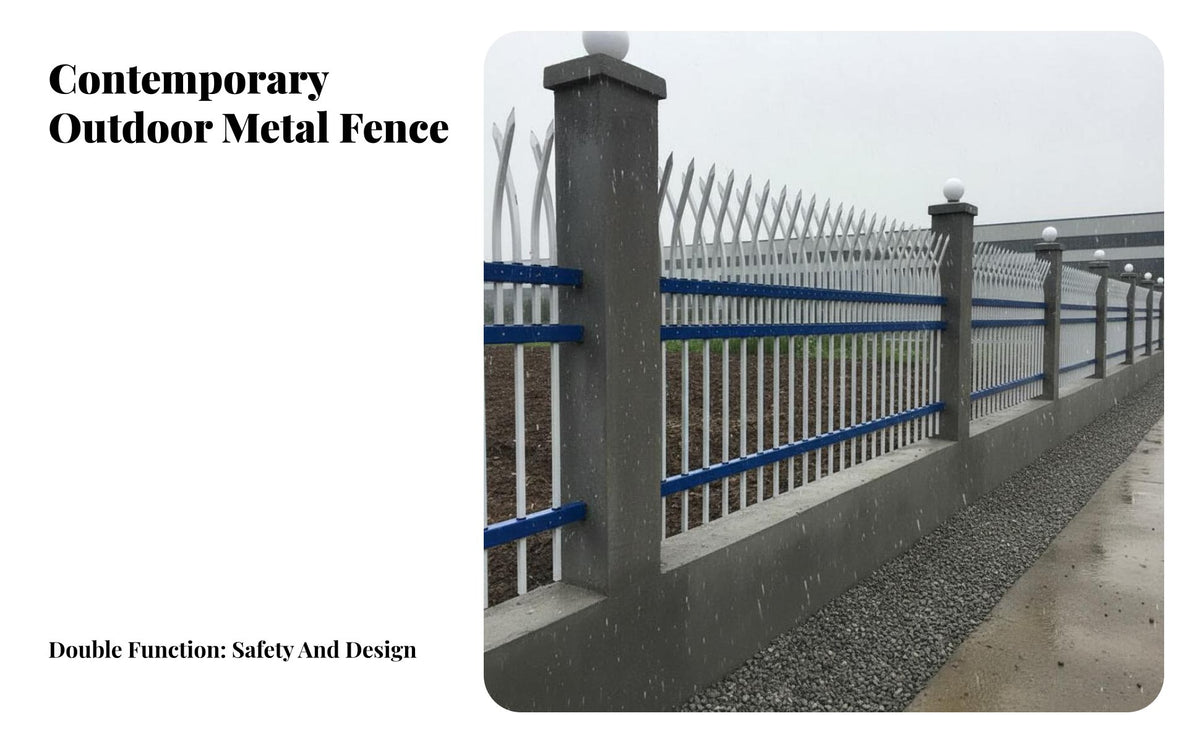 Zinc Steel Guardrail Powder Coated Finish Wrought Iron Fence Sturdy Courtyard Security Fence for Homeowners, Factory Managers, Villa, Yard, Patio