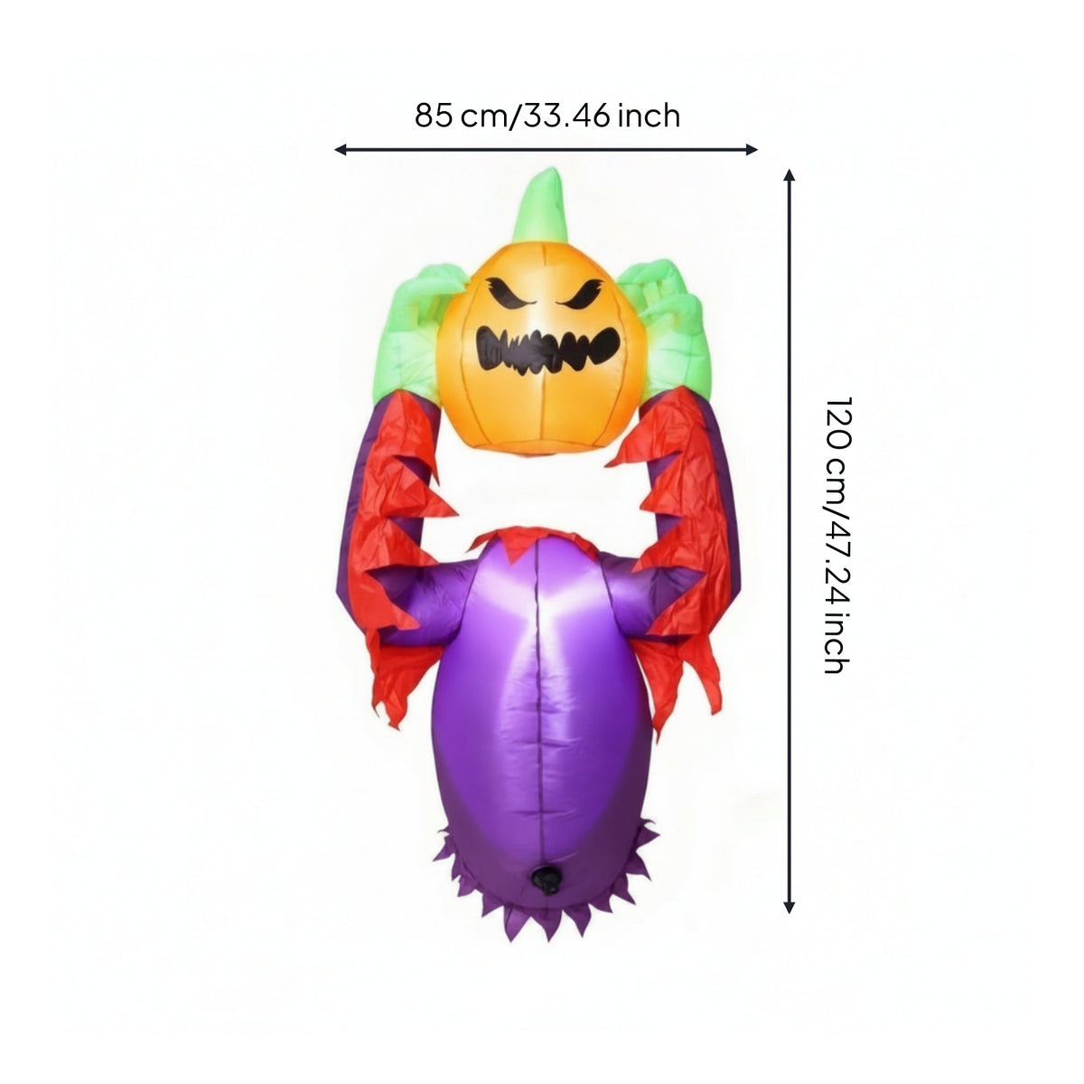 Inflatable Pumpkin Creature Halloween Inflatable Jack-O'-Lantern Yard Decoration Inflate Outdoor for Lawn, Front Porch