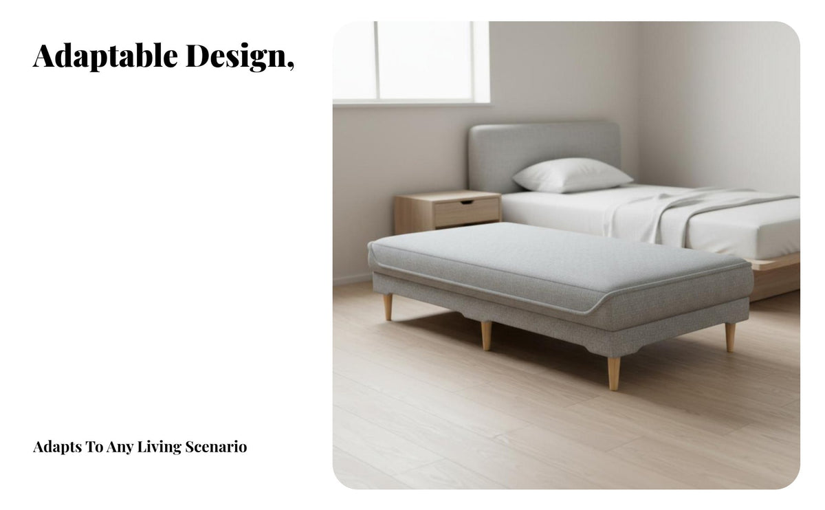 Space-Saving Bedside Splicing Daybed Two-in-onePurpose Design Chaise Lounge Multi-Use Bedroom Furniture Modern Minimalist Aesthetic for Small Apartment Dwellers, Interior Decorators, Living Room, Guestroom, By a Window, Entryway
