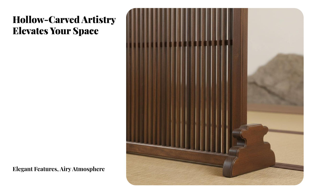 Modern Asian Design Freestanding Cutout Panel Serene Aesthetic Partition Wall Easy to Clean Privacy Screen for Interior Designers, Apartment Dwellers, Business Owners, Entrance Hall, Restaurant, Bedroom