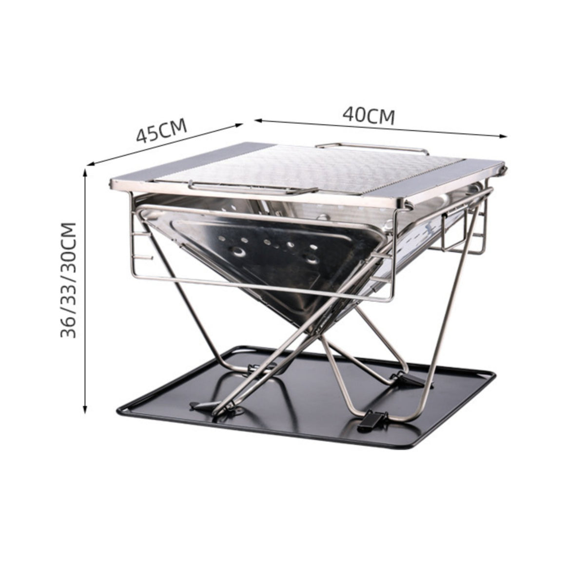 Adjustable Height Camp Grill Foldable Outdoor Cooking for Campers