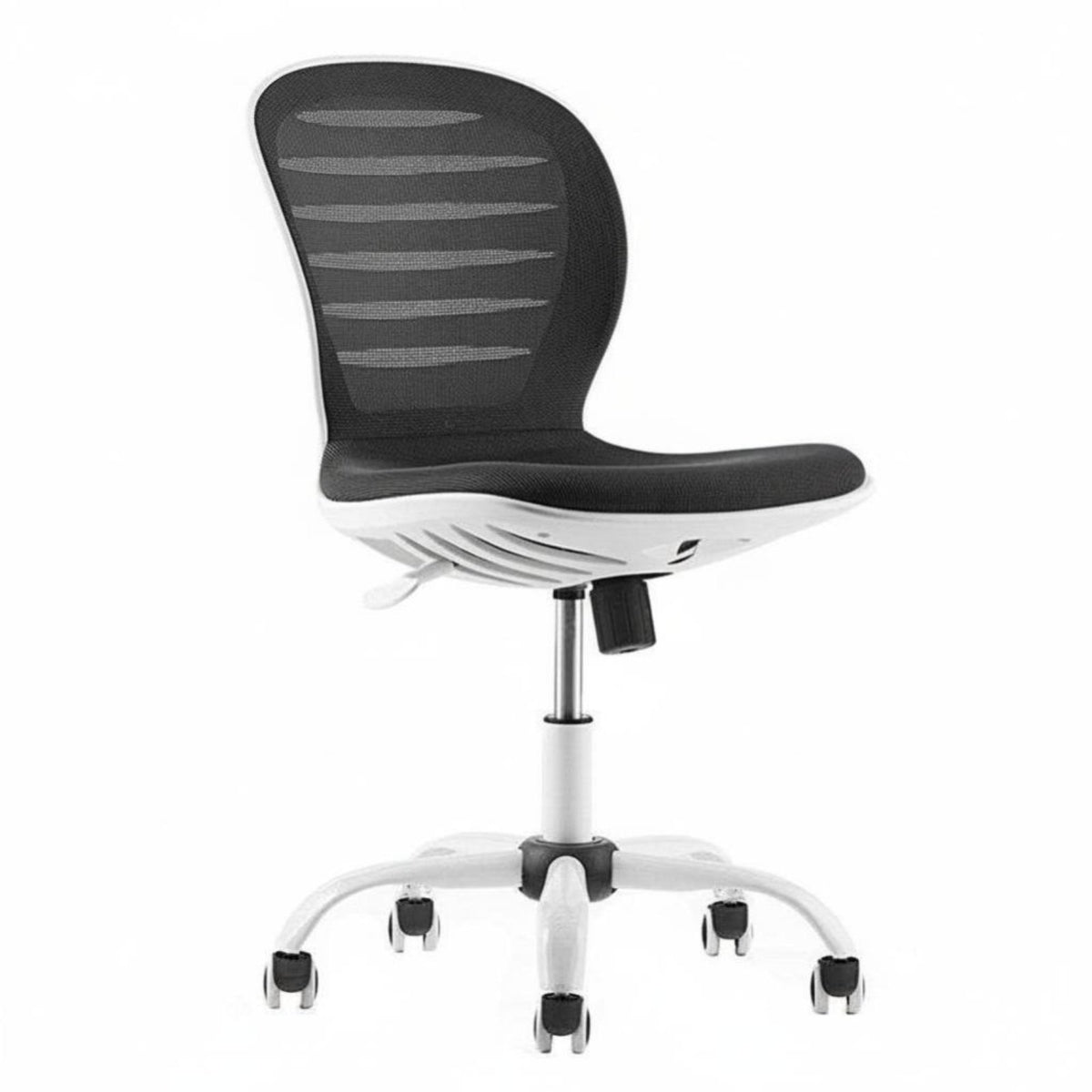Wheeled Study Chair Breathable Backrest Rolling Mesh Chair Thick Padded Seat