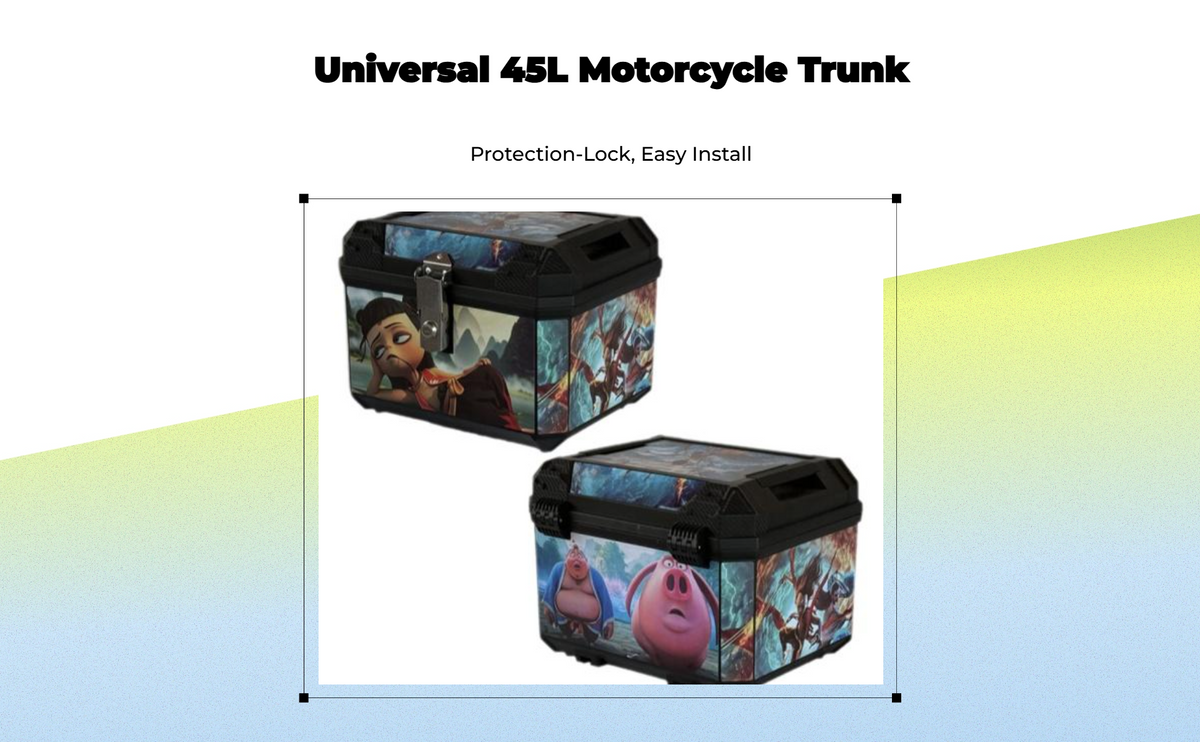 Lockable large motorcycle trunk