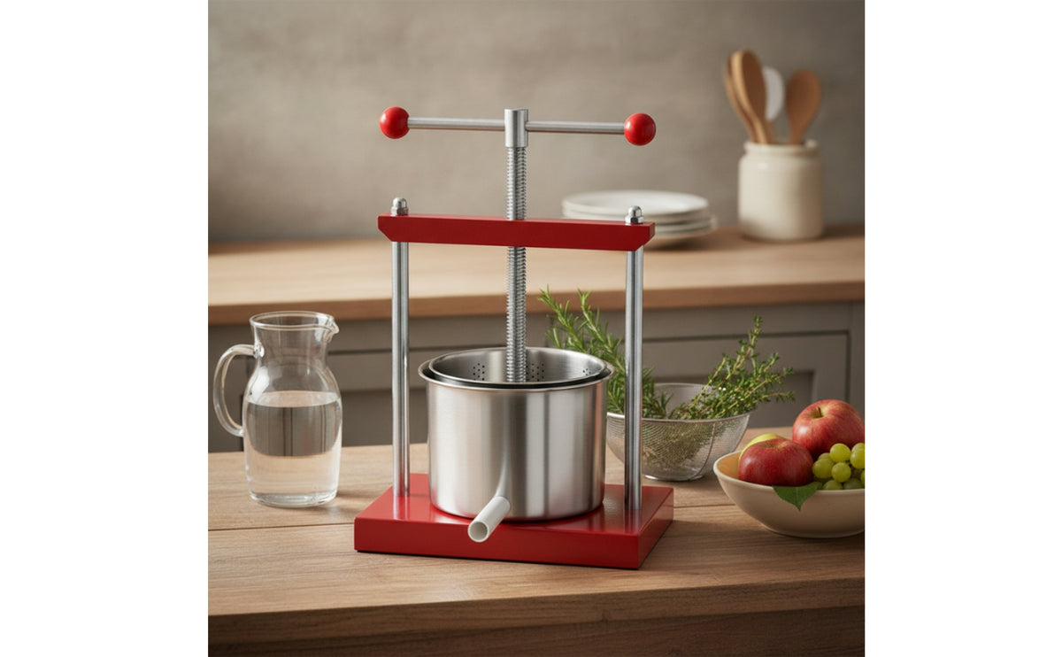 Stainless Steel Press with Strainer Bag Food-Grade Manual Press with Strainer Bag Compact Manual Juicer for Home Cooks, Hobbyists, Kitchen