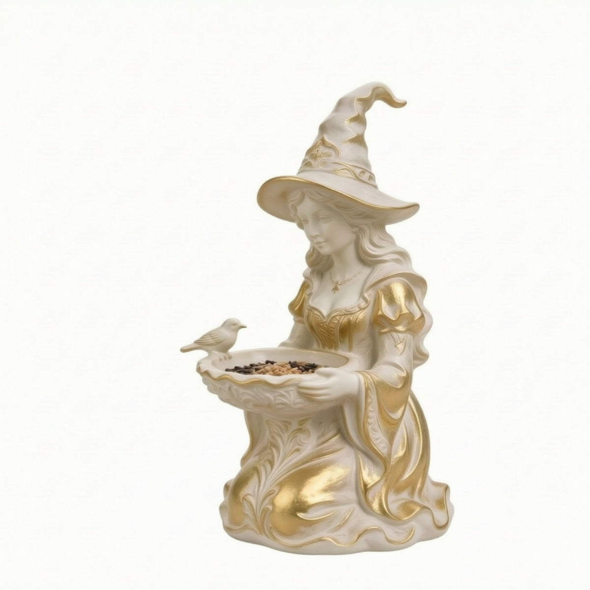 Witch Bird Feeder Decorative Ornament Sturdy for Patio, Yard, Gardeners