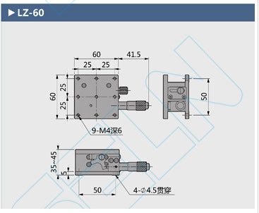 Z-Axis Horizontal Lift LZ60 Manual Displacement Platform Slide Table