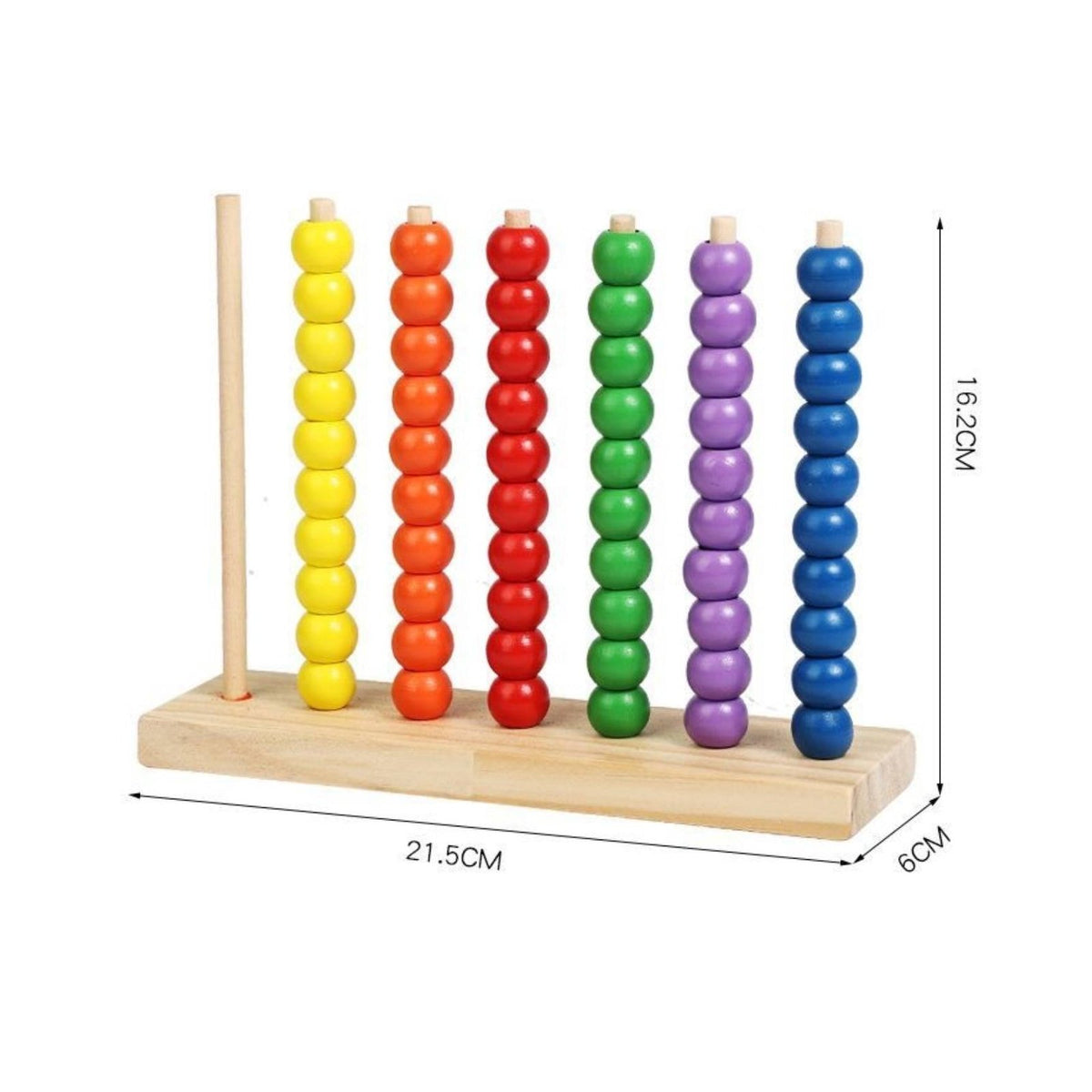 Develops Hand-Eye Coordination Wooden Bead Stacking Toy Wooden Bead Board Game Polished & Burr-without Charge Color Sorting Toy Stable Base for Kindergarten