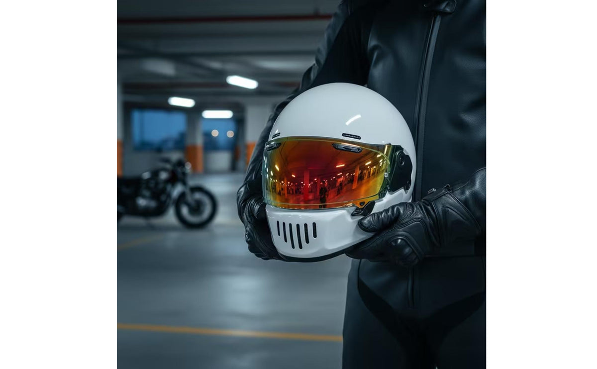 Full Face Fiberglass | Lightweight, Helmet with Flipflip-up visor, for Road Riding
