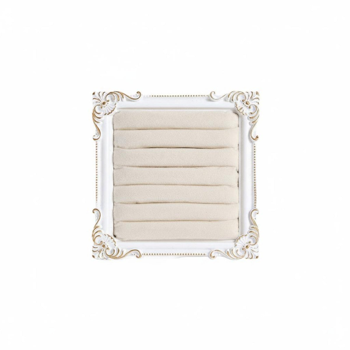 Photography Prop Photo Frame Design Band Holder Scratch Protection Gold Photo Frame Band Stand Ornate Jewelry Holder Tray for Dressing Table, Countertop