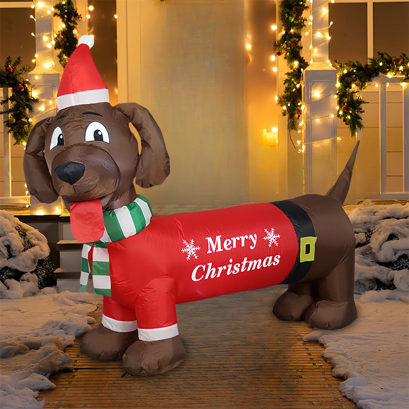 5FT LED Inflatable Dachshund Christmas Decoration with US Plug