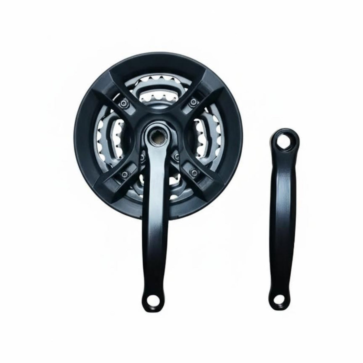 Triple Chainring Crankset Long-Lasting Mountain Bike Crankset Bike Chainring with Guard Sturdy Cycle Crank Limb Set