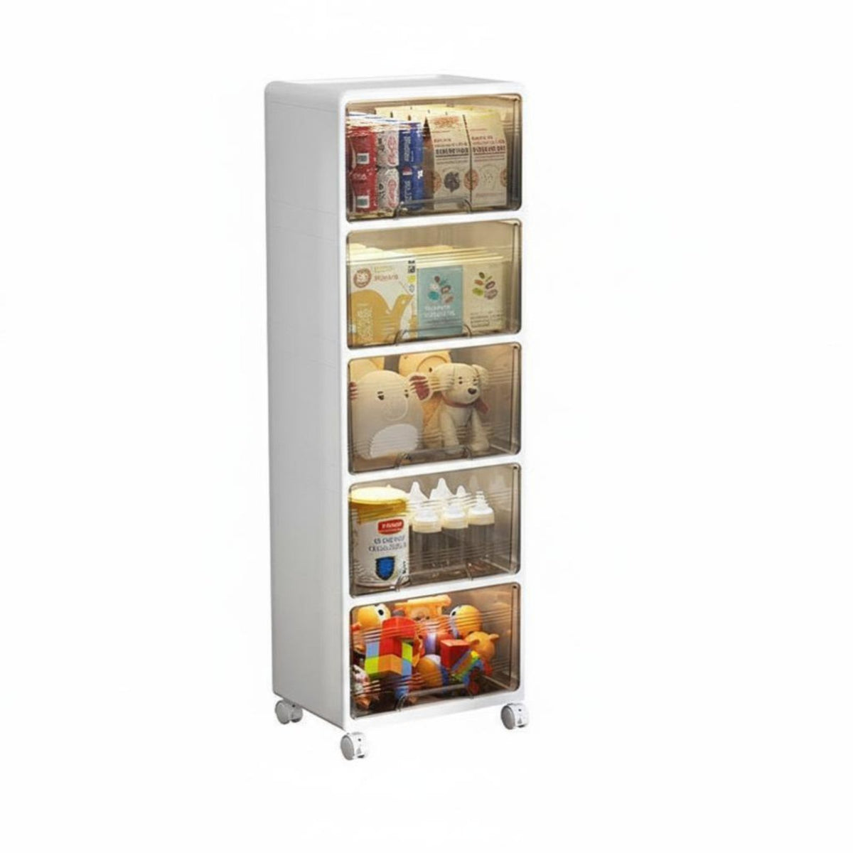 Multi-Tier Cosmetic Cart Large Capacity Storage Trolley Mobile Design for Office