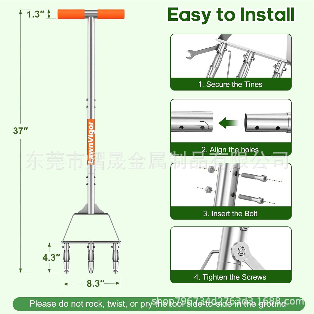 Cross-border Hot Sale Garden Tool Lawn Scarifier Aerator with Hollow Teeth for Yard Soil Care