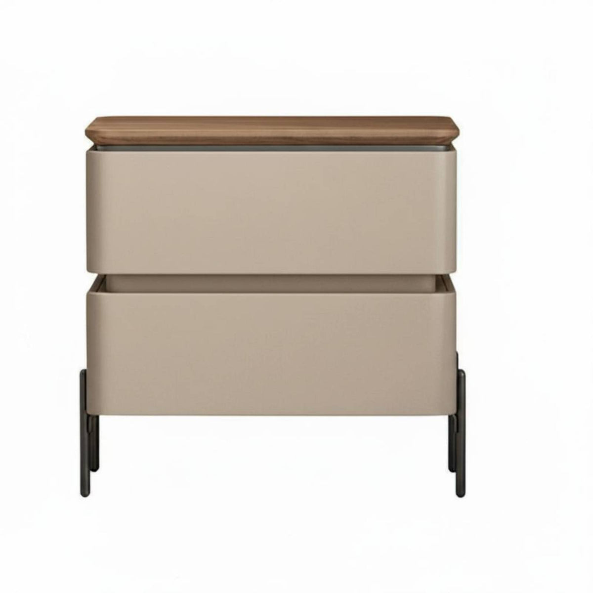 Solid Wood Frame 2-Drawer Nightstand Modern Design 2-Drawer End Table Sturdy Construction Bedroom Furniture Minimalist Design for Homeowners, Apartment Dwellers, Bedside, Dorm Room, Entryway, Office