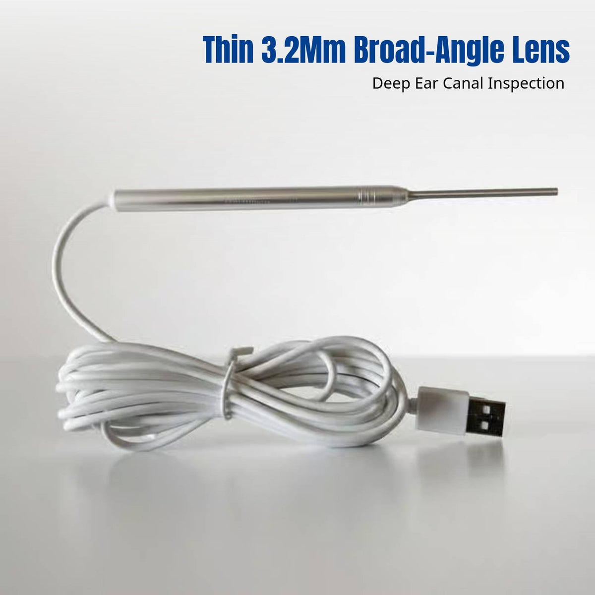 Visual Otoscope, High-Definition Ear Cleaning Tool, 3.2mm Camera, Ear Canal and Nasal Inspection