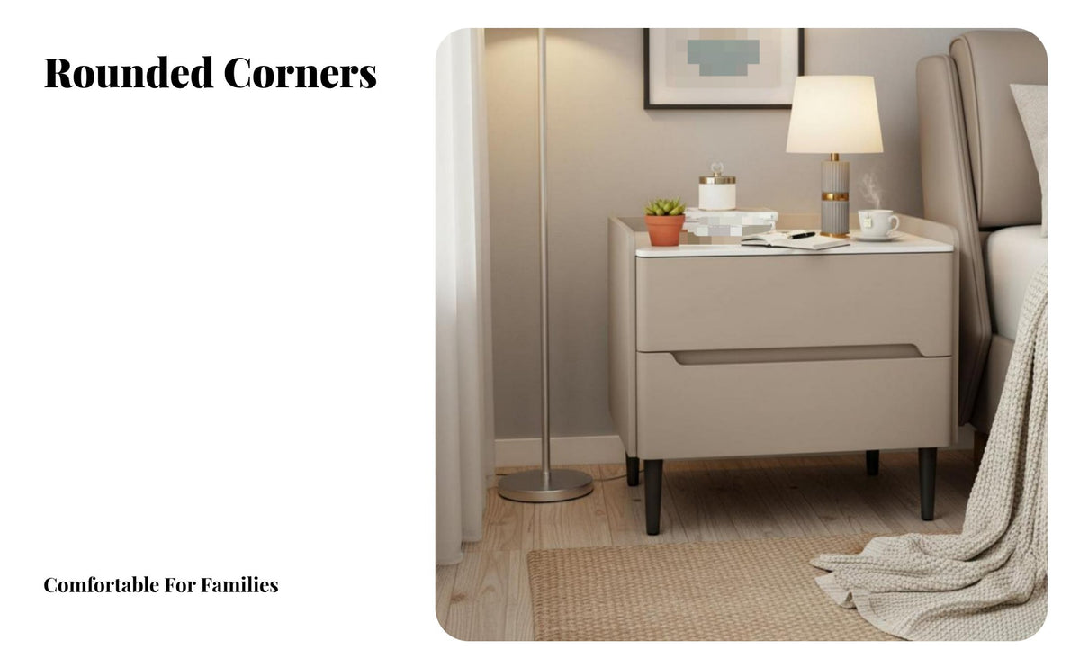 Nightstand with Drawers long-lasting Construction 2-Drawer End Table Easy Assembly